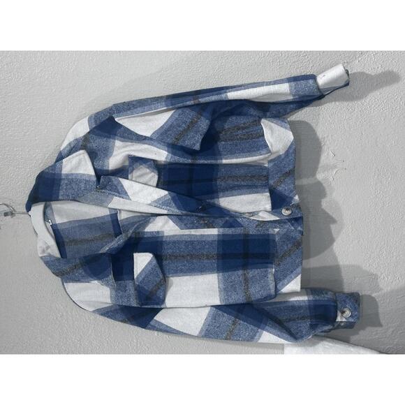 Blue and White Plaid Cropped Jacket - Picture 12 of 13